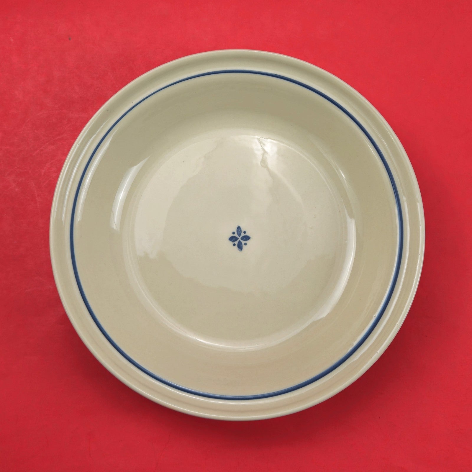 1990-91 LONGABERGER ROSEVILLE POTTERY:  WOVEN TRADITIONS BLUE PIE PLATE1