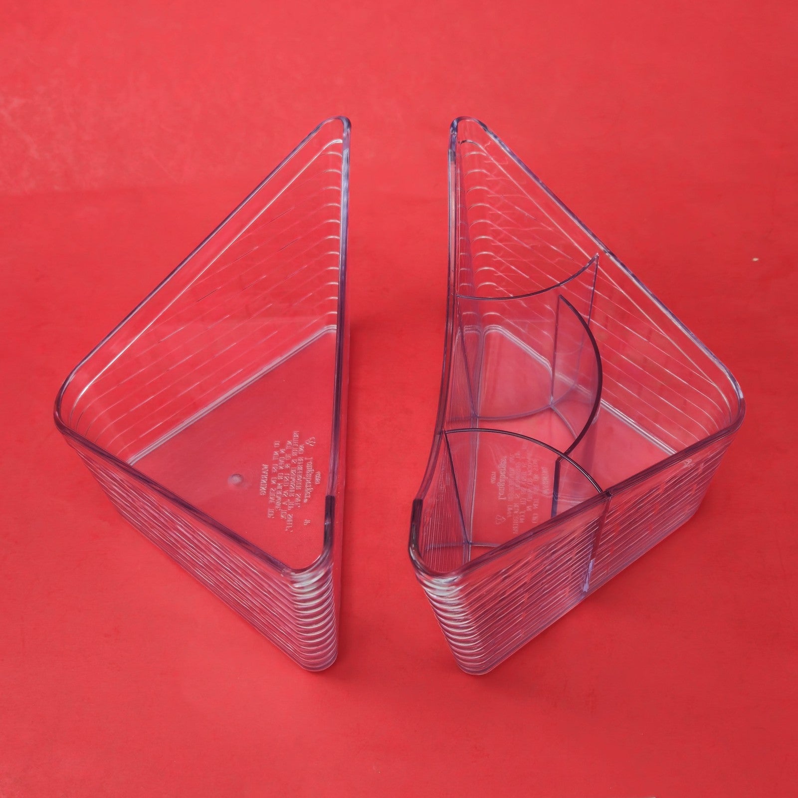 2LONGABERGER PLASTIC PROTECTORS FOR SPIN ORGANIZER BASKET 1 DIVIDED, 1 OPEN0