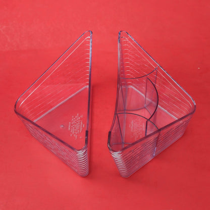 2LONGABERGER PLASTIC PROTECTORS FOR SPIN ORGANIZER BASKET 1 DIVIDED, 1 OPEN0