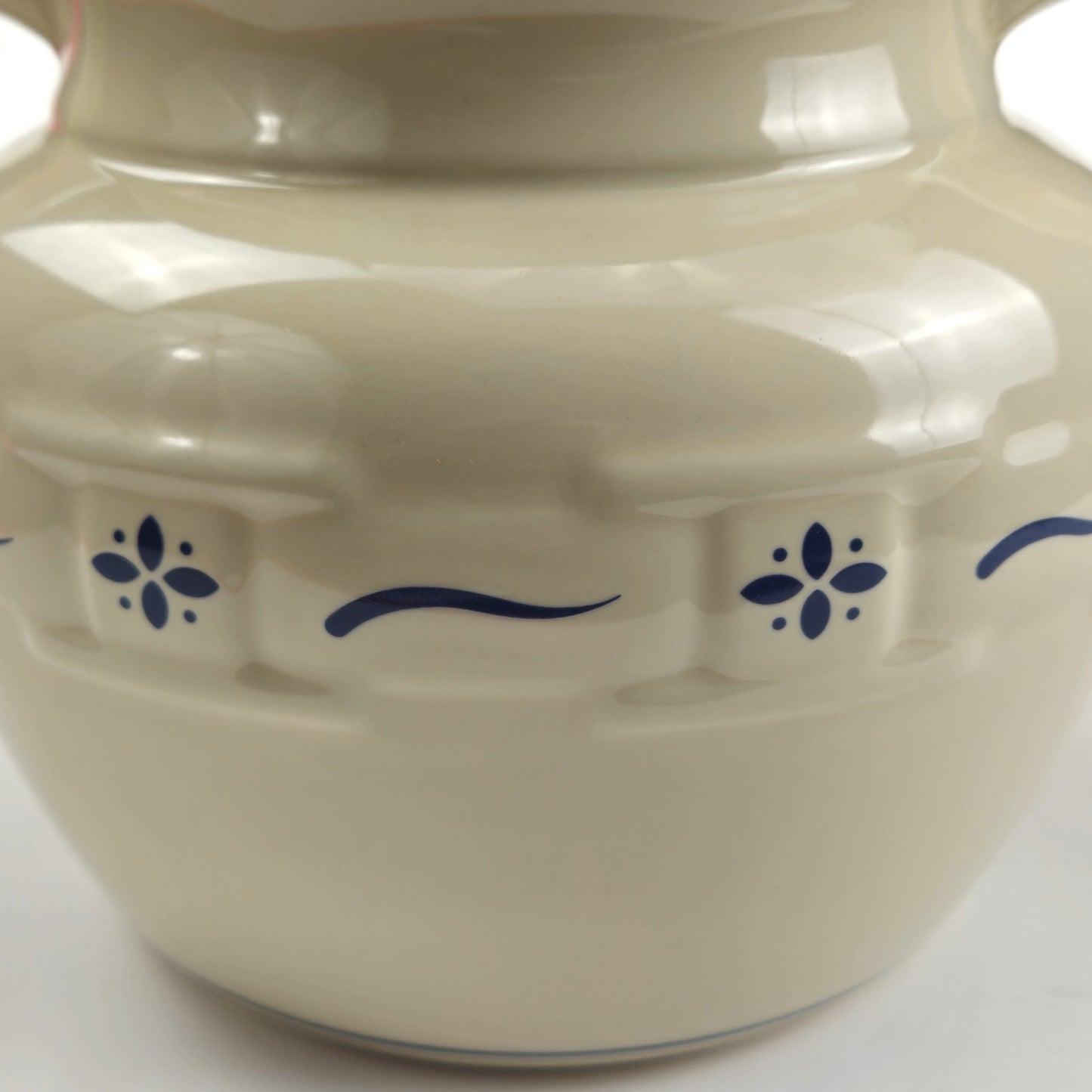 RETIRED LONGABERGER POTTERY:  WOVEN TRADITIONS COOKIE JAR BLUE    JG7