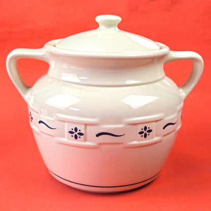 RETIRED LONGABERGER POTTERY:  WOVEN TRADITIONS COOKIE JAR BLUE    JG2
