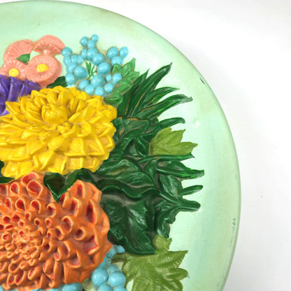 UNIQUE HOME DECOR WALL HANGING:  PAINTED FLOWER CERAMIC    KD2