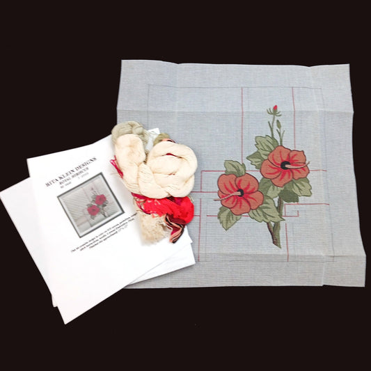 RITA KLEIN NEEDLEPOINT CANVAS KIT:  ROYAL HIBISCUS   BM0