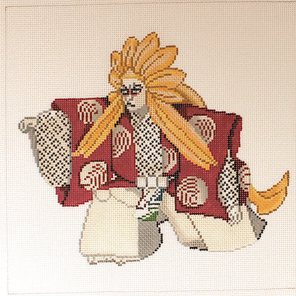 MOLLY HAND PAINTED NEEDLEPOINT CANVAS:  KABUKI DANCER    BM0