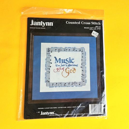 JANLYNN CROSS STITCH KIT:  MUSIC GIFT OF GOD   BM0