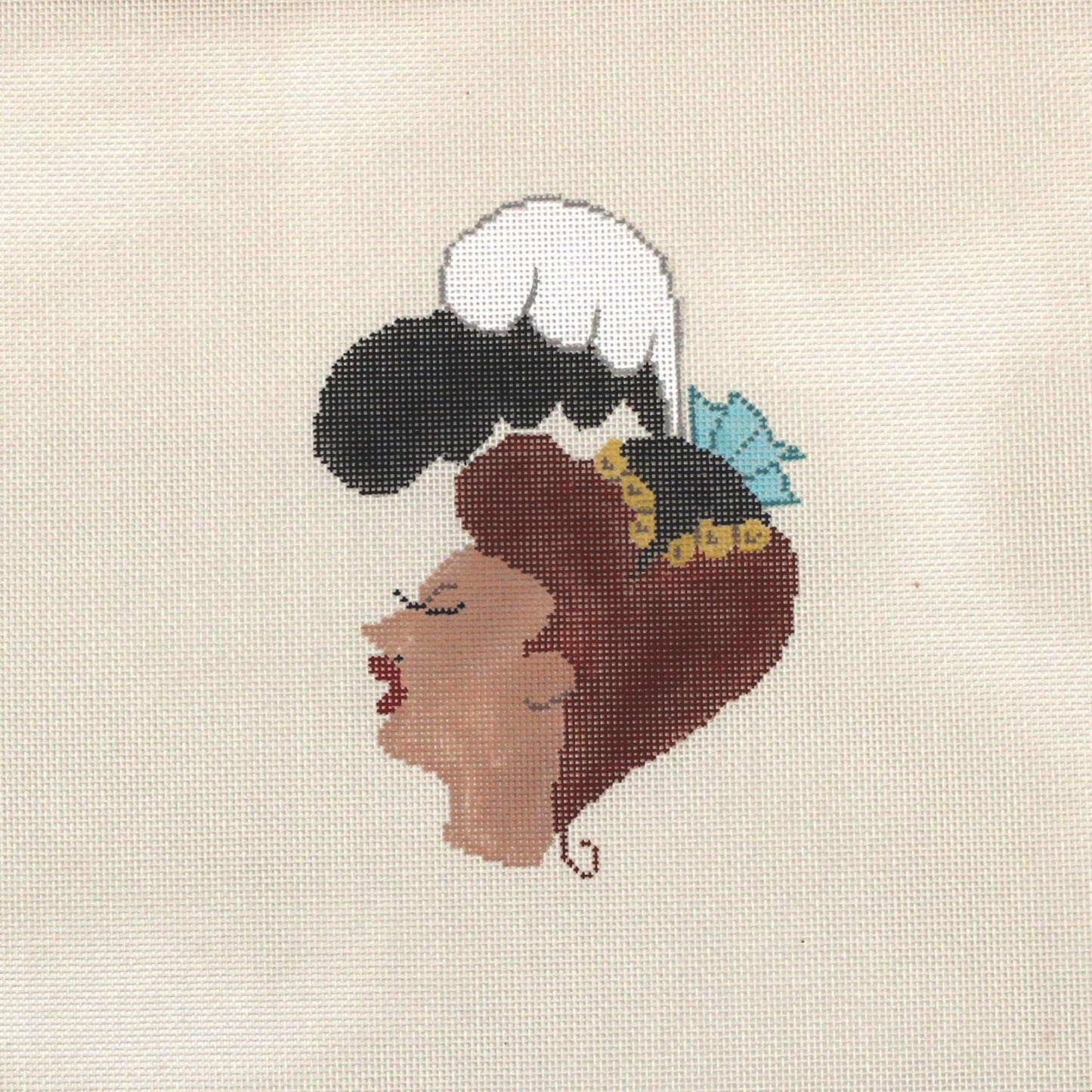 DAMARJ "LIL" NEEDLEPOINT CANVAS W/ STITCH GUIDE:  WESTERN GAL #1   BM3