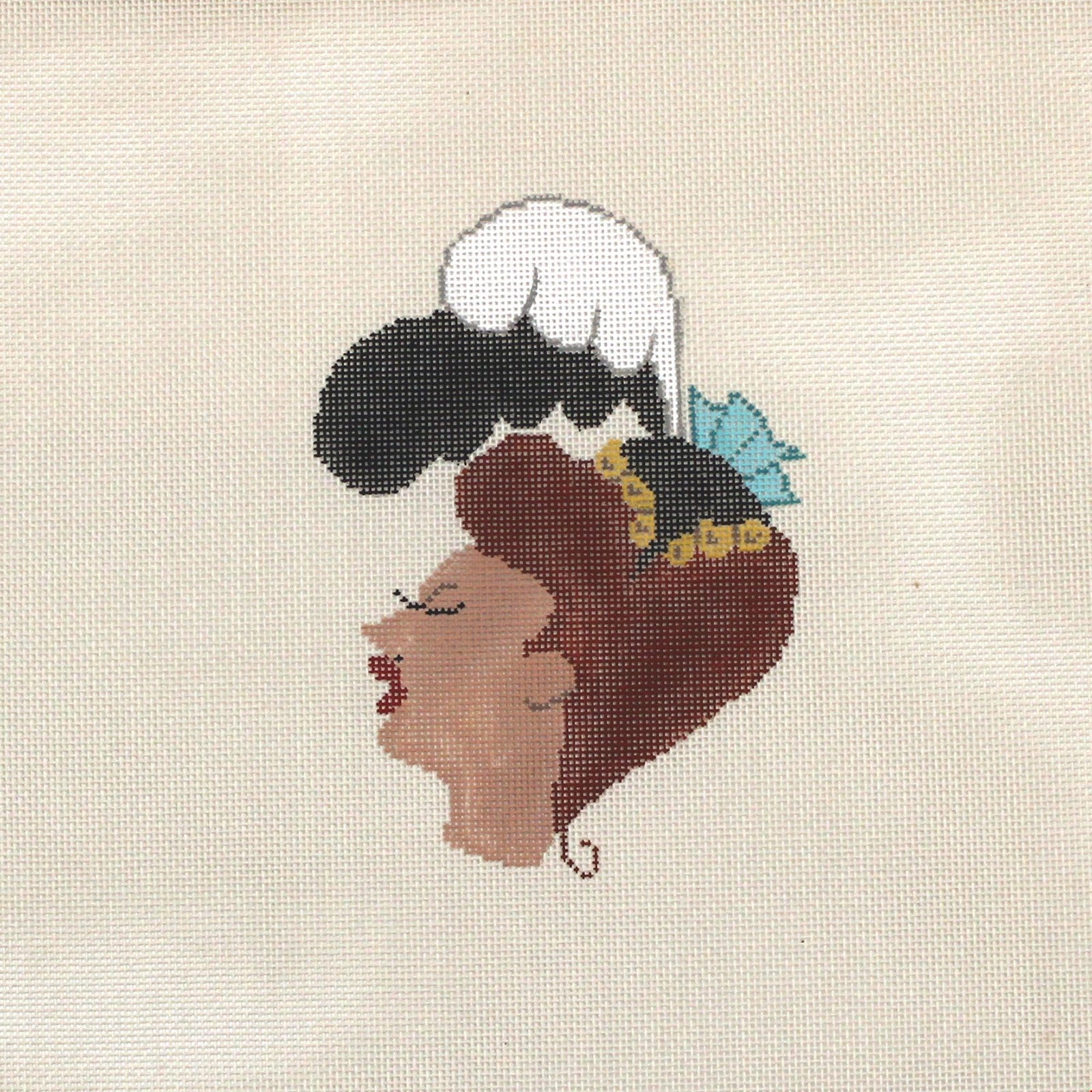 DAMARJ "LIL" NEEDLEPOINT CANVAS W/ STITCH GUIDE:  WESTERN GAL #1   BM3