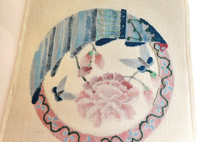 TERISU AUSTIN DESIGNS HP NEEDLEPOINT CANVAS:  BUTTERFLY SPRING SEAT CUSHION  BM2