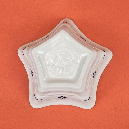 LONGABERGER POTTERY:  WOVEN TRADITIONS BLUE SMALL STAR DISH  NIB3