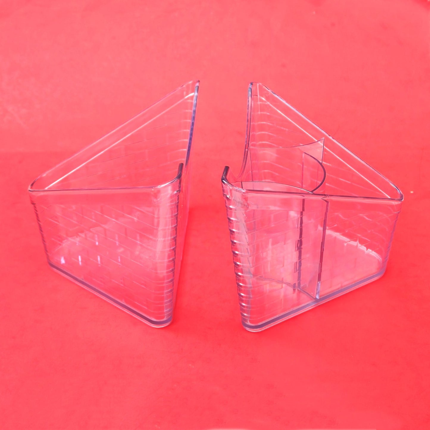 2LONGABERGER PLASTIC PROTECTORS FOR SPIN ORGANIZER BASKET 1 DIVIDED, 1 OPEN1