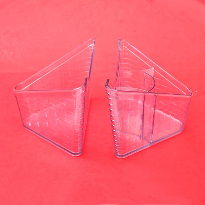2LONGABERGER PLASTIC PROTECTORS FOR SPIN ORGANIZER BASKET 1 DIVIDED, 1 OPEN1