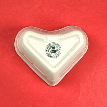 RETIRED LONGABERGER POTTERY:  HEART RAMEKIN CANDY CONDIMENT DISH IVORY  NIB3