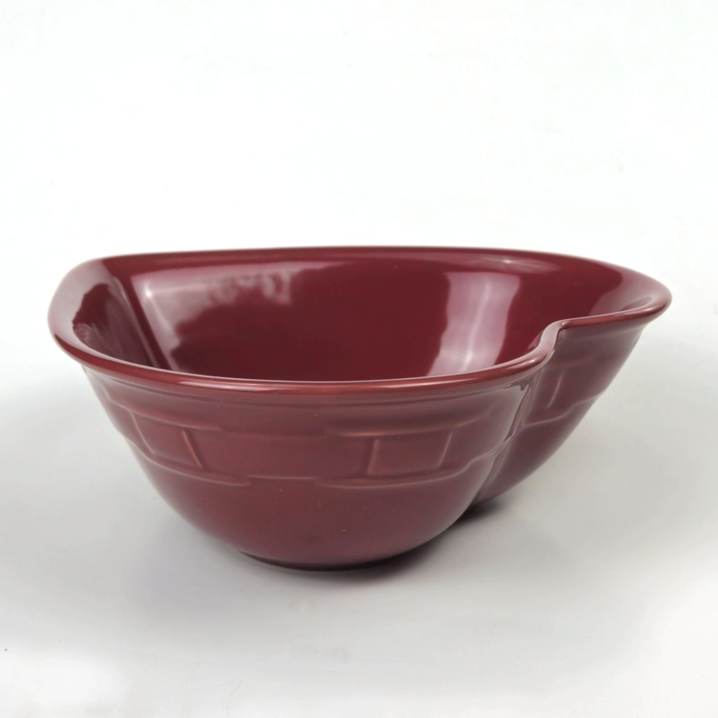 RETIRED LONGABERGER POTTERY:  WOVEN TRADITIONS HEART DISH PAPRIKA NIB3