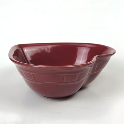 RETIRED LONGABERGER POTTERY:  WOVEN TRADITIONS HEART DISH PAPRIKA NIB3