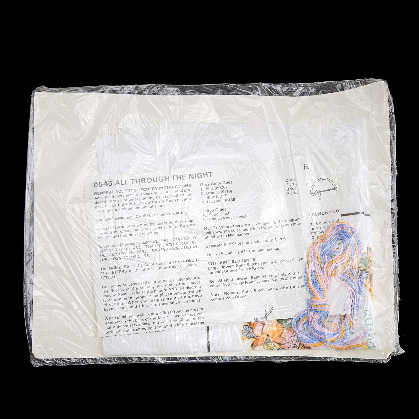 THE CREATIVE CIRCLE STAMPED EMBROIDERY KIT:  0545 ALL THROUGH THE NIGHT    LF2