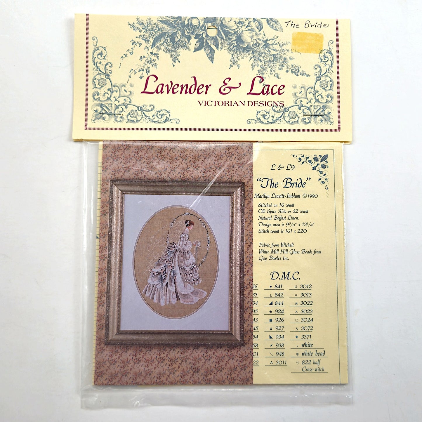 1990 LAVENDER & LACE VICTORIAN CROSS STITCH CHART:  THE BRIDE   LF1