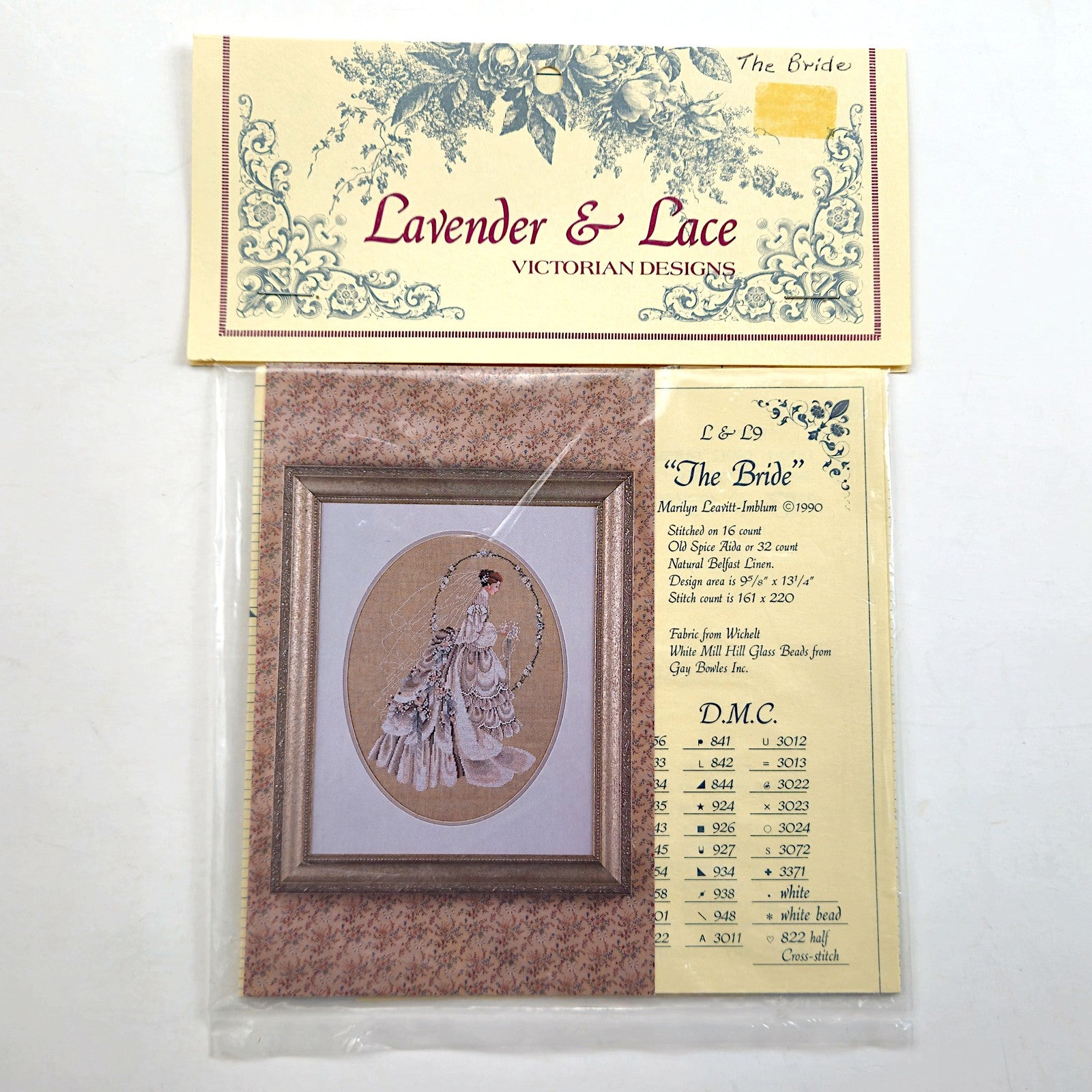 1990 LAVENDER & LACE VICTORIAN CROSS STITCH CHART:  THE BRIDE   LF1