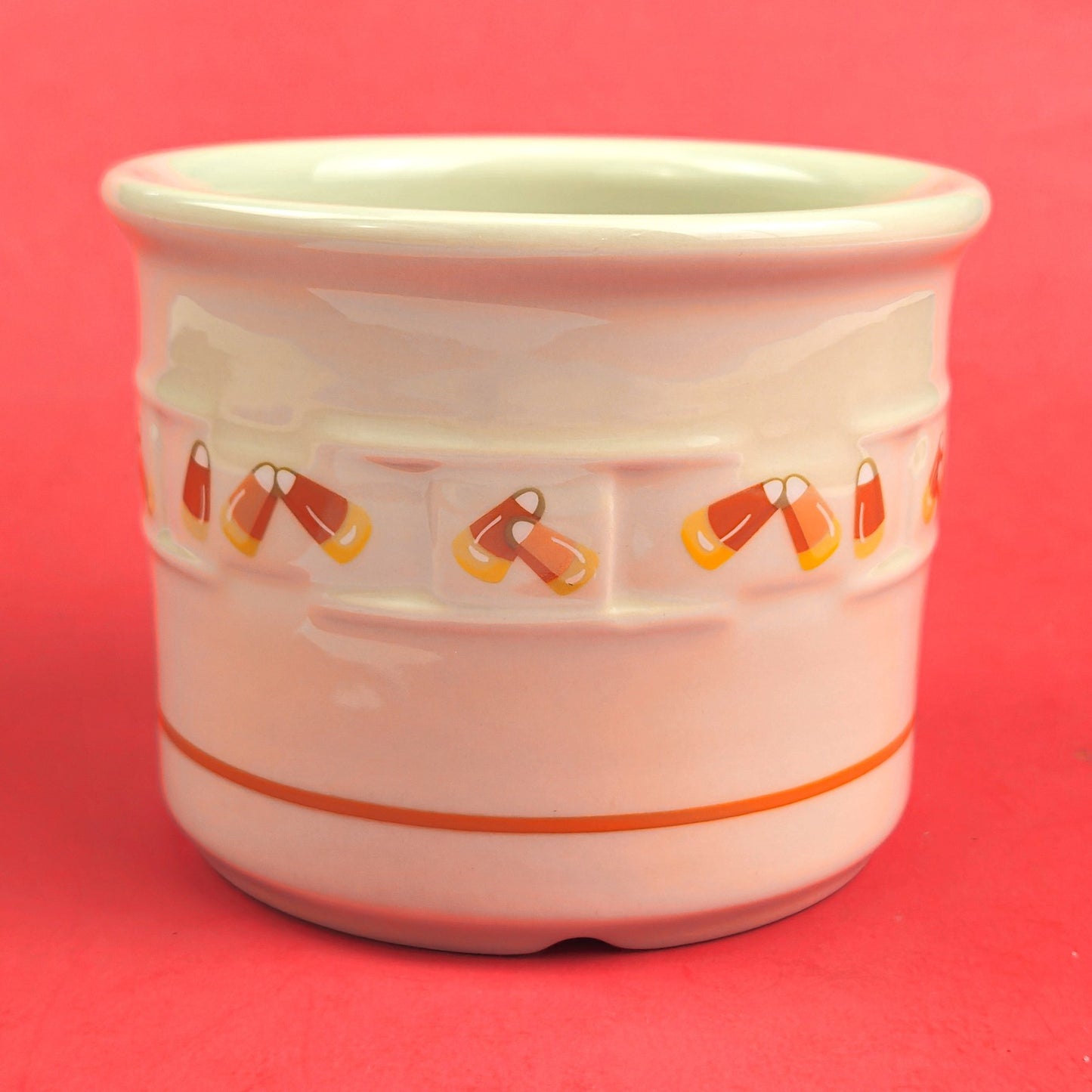 RETIRED LONGABERGER POTTERY:  CANDY CORN 1 PINT CROCK2