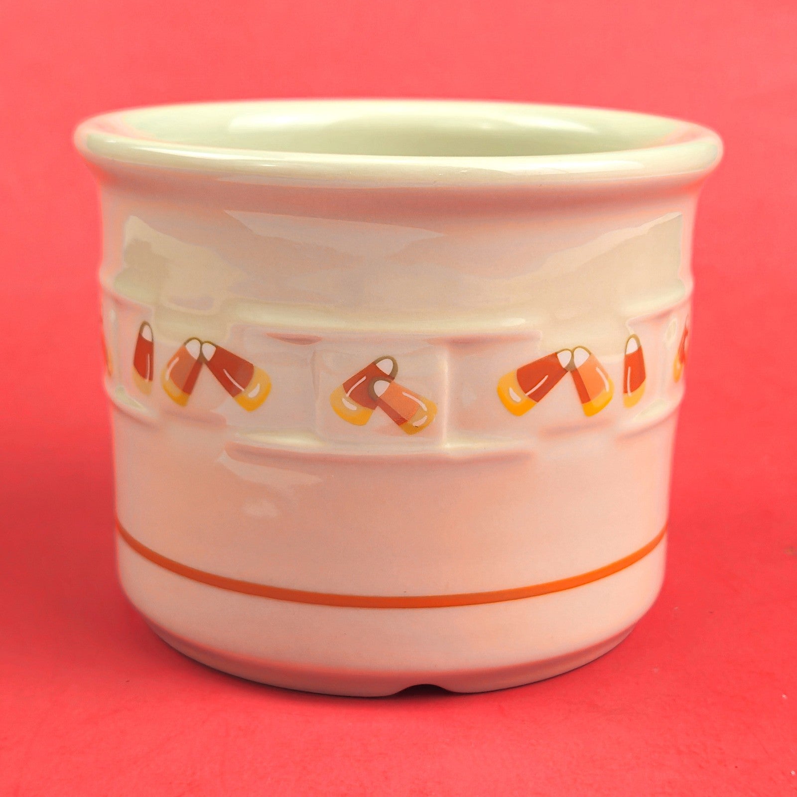 RETIRED LONGABERGER POTTERY:  CANDY CORN 1 PINT CROCK2