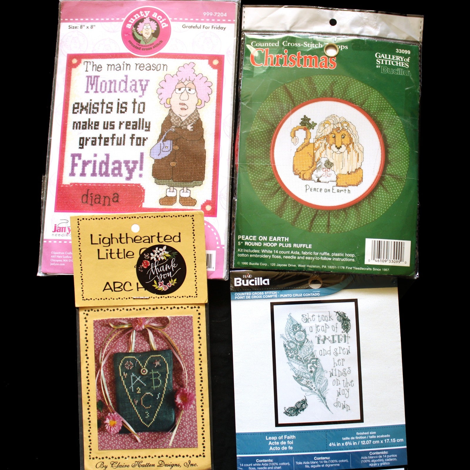 9 CROSS STITCH & 1 NP, EMBROIDERY KIT LOT:  CHRISTMAS, CELL PHONE CASE, BABY  BM5