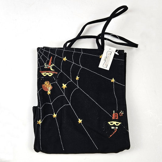 LONGABERGER HOMESTEAD TOTE / TRICK OR TREAT BAG:  SPIDER / SPIDER WEB   NEW0