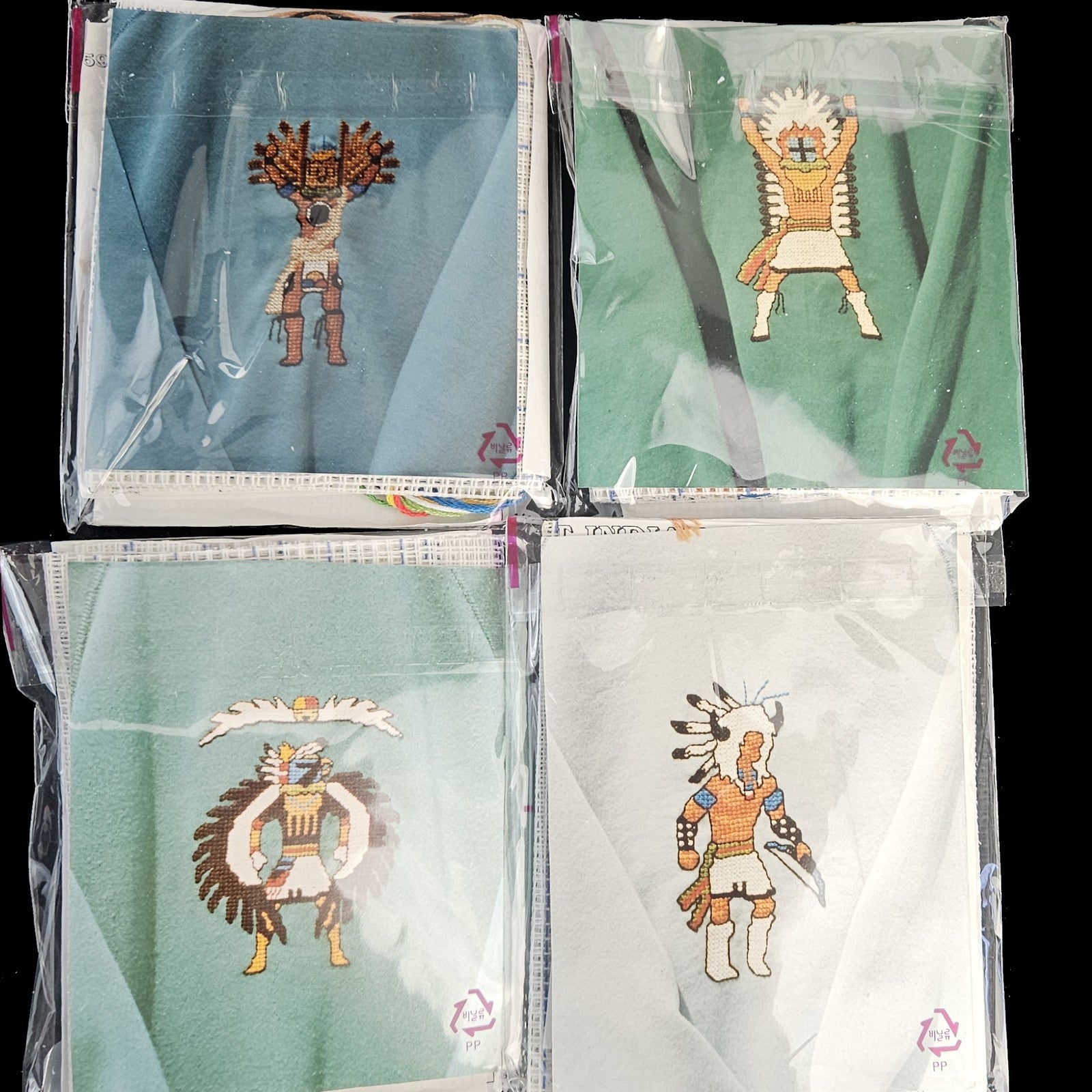 7 OOAK SONORAN DESERT INDIAN DESIGNS CROSS STITCH KITS:  HOPI SOUTHWESTERN   BM2