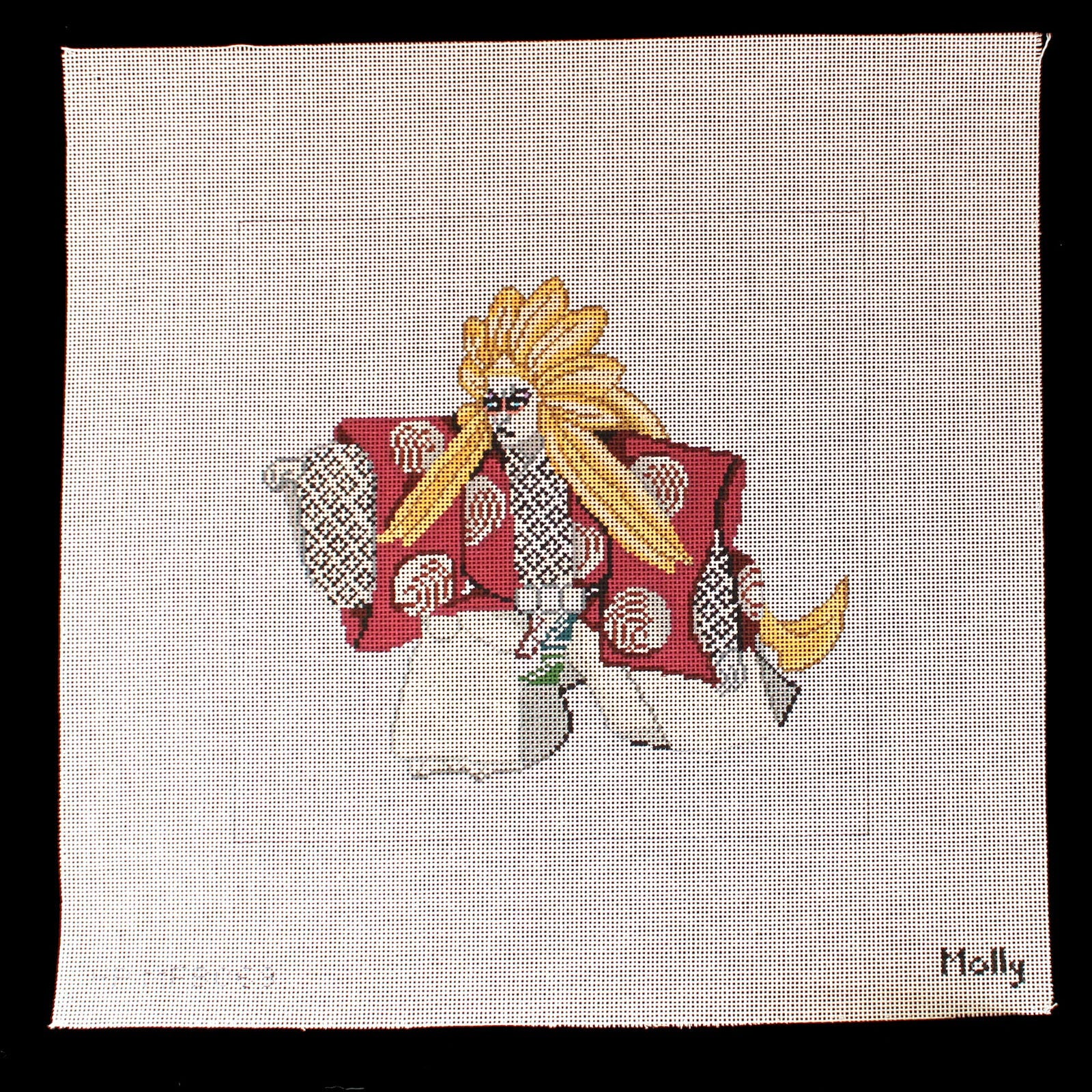 MOLLY HAND PAINTED NEEDLEPOINT CANVAS:  KABUKI DANCER    BM1