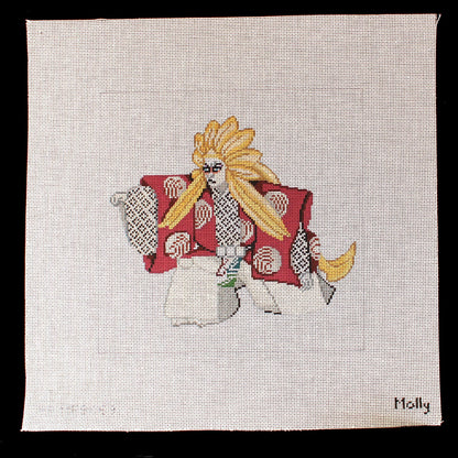 MOLLY HAND PAINTED NEEDLEPOINT CANVAS:  KABUKI DANCER    BM1