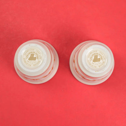 RETIRED LONGABERGER POTTERY:  2 CANDY CORN VOTIVE CANDLE HOLDERS2