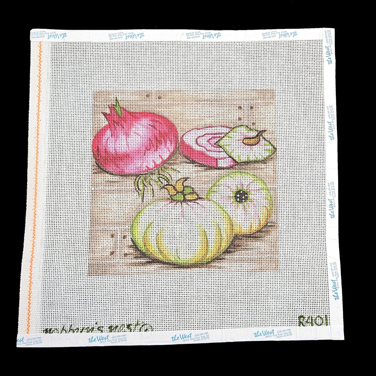 ROBBYN'S NEST NEEDLEPOINT CANVAS: VEGETABLE ONION KITCHEN THEME    BM1