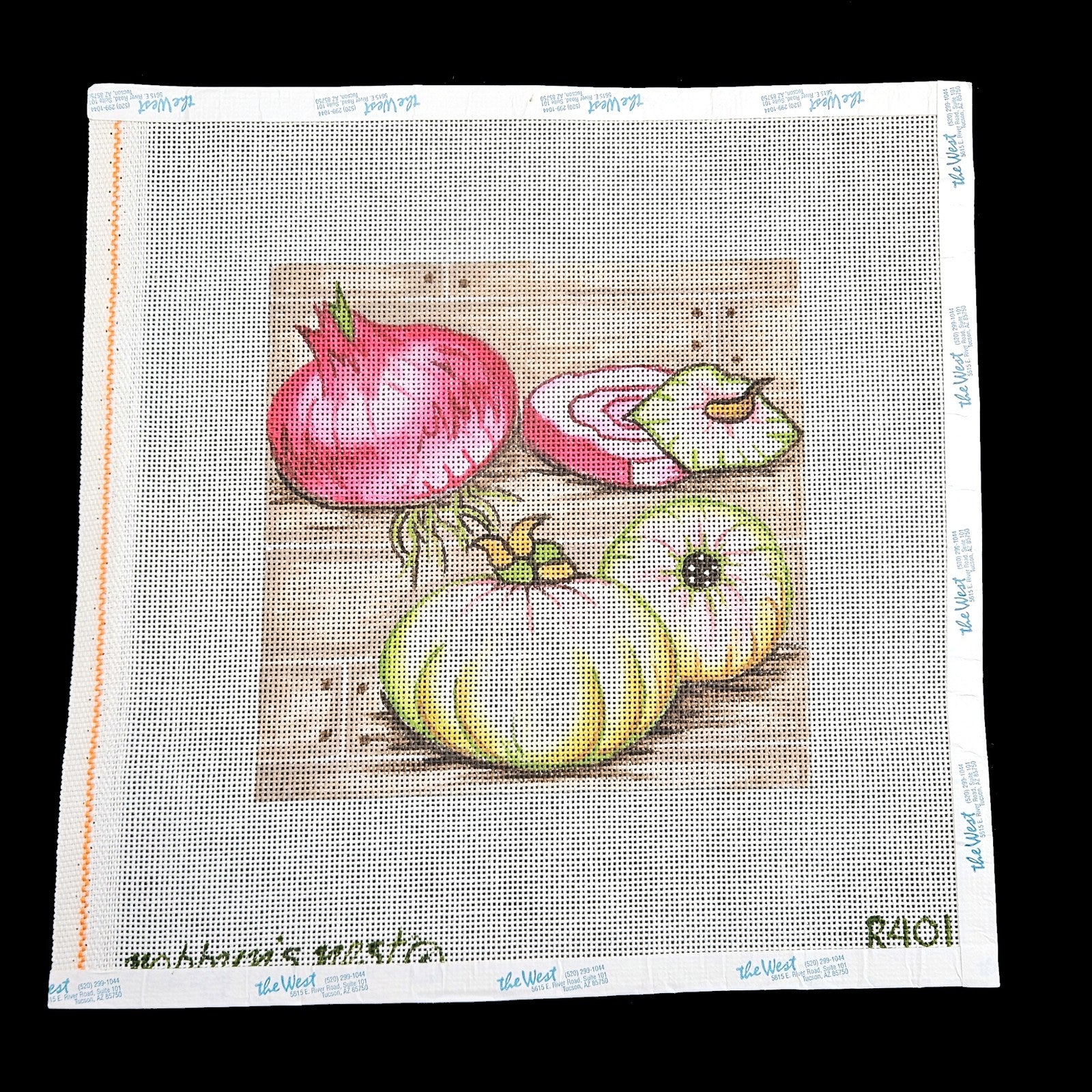 ROBBYN'S NEST NEEDLEPOINT CANVAS: VEGETABLE ONION KITCHEN THEME    BM1