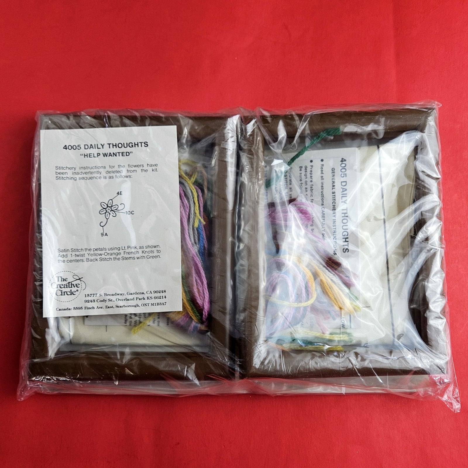 4 CREATIVE CIRCLE EMBROIDERY KIT LOT: SMALL KITS, DAILY THOUGHTS   SL1