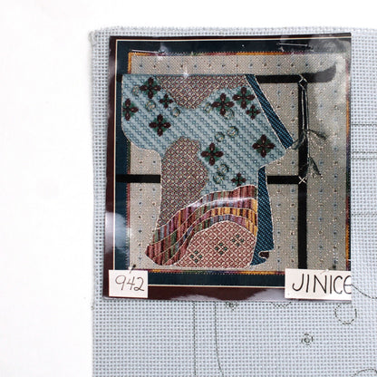 JINICE NEEDLEPOINT CANVAS:  KIMONO DRAWN DESIGN  BM0