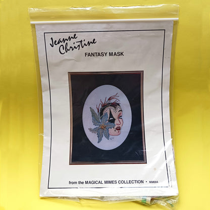 JEANNE CHRISTINE CROSS STITCH CHART & THREADS:  FANTASY (HARLEQUIN) MASK      BM1