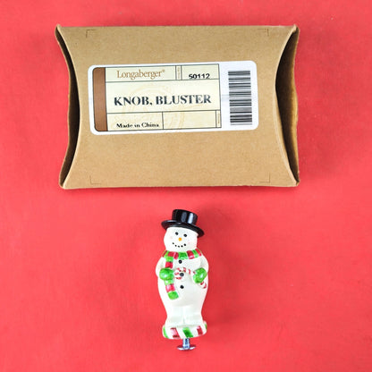 LONGABERGER BLUSTER SNOWMAN BASKET LID KNOB 50112 WITH BOX0