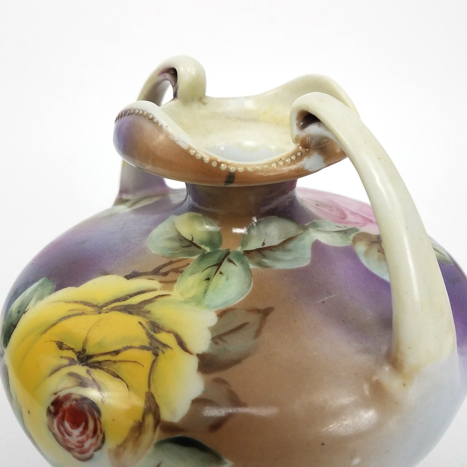 GERMAN AUSTRIA ROSE PAINTED VASE      FM2