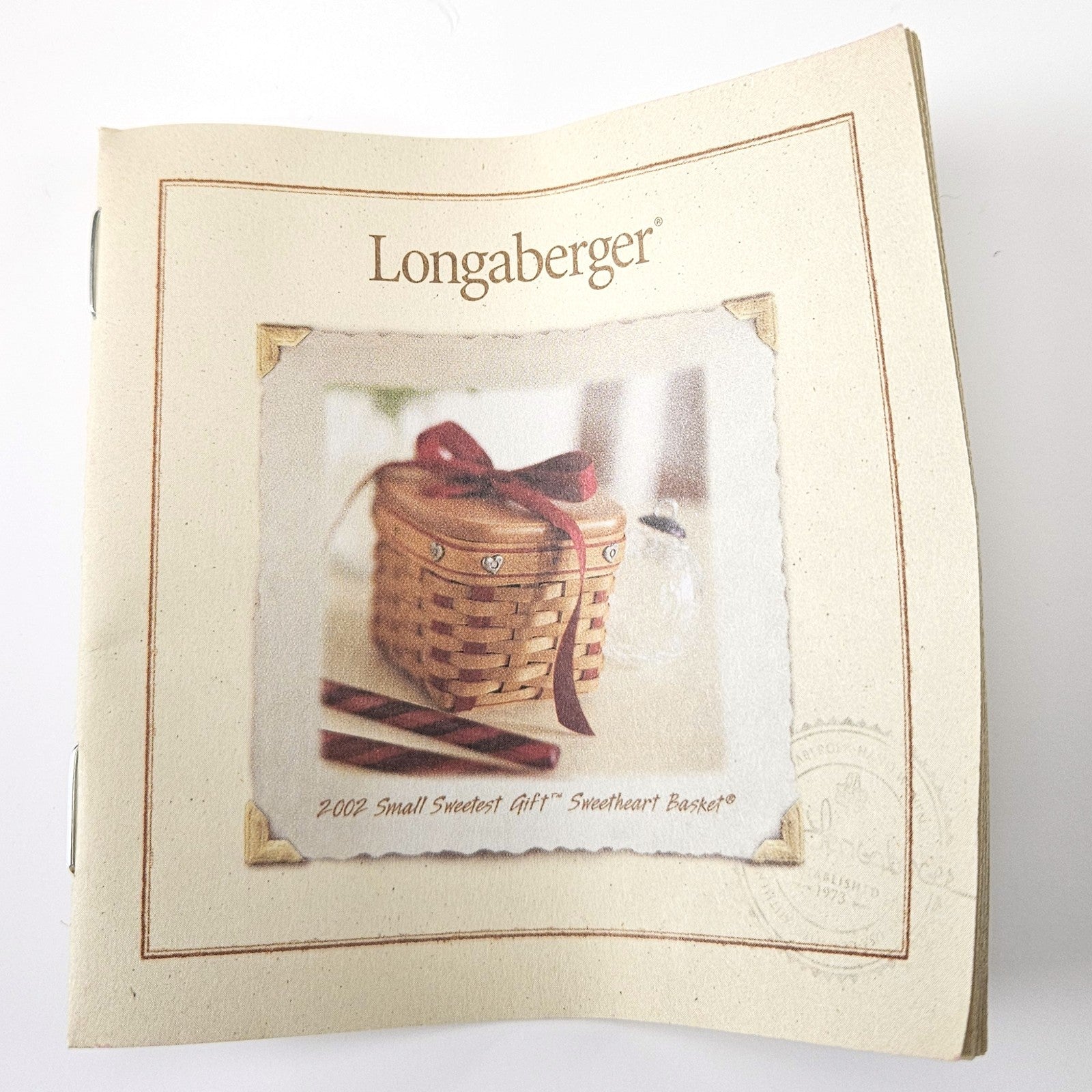 2002 LONGABERGER SMALL SWEETEST GIFT SWEETHEART BASKET SET:  RING BOX6