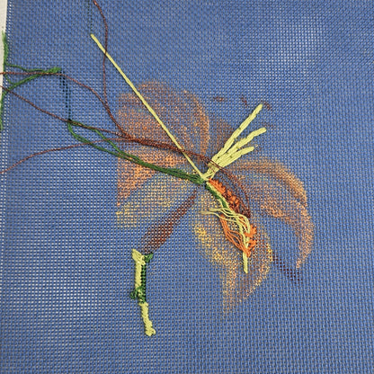 JP DESIGNS NEEDLEPOINT CANVAS W/ STITCH GUIDE BY J. WADDELL:  LUCIOUS LILLY  BM1