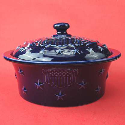 RETIRED LONGABERGER POTTERY:  PROUDLY AMERICAN SET CASSEROLE, STAR TRAY  NIB2