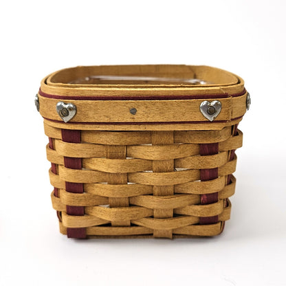 2002 LONGABERGER SMALL SWEETEST GIFT SWEETHEART BASKET SET:  RING BOX2