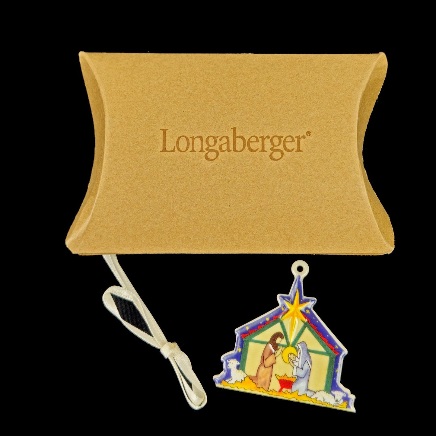 2003 Longaberger Nativity Christmas Tie On1