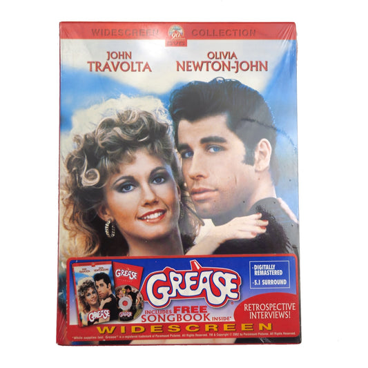 GREASE (DVD, 2002, WIDESCREEN)  SONGBOOK  NEW   LF0
