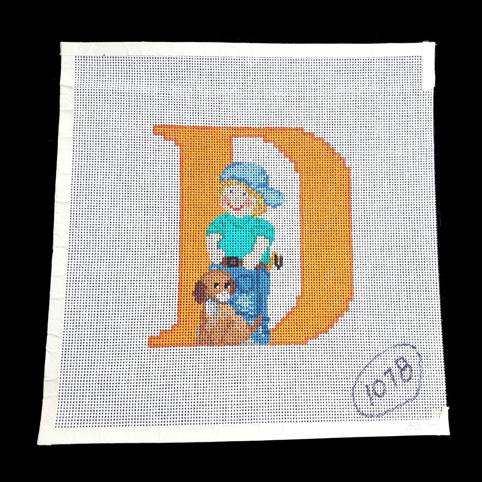 NEEDLEPOINT CANVAS:  CHILD'S THEME LETTER "D"  BM1