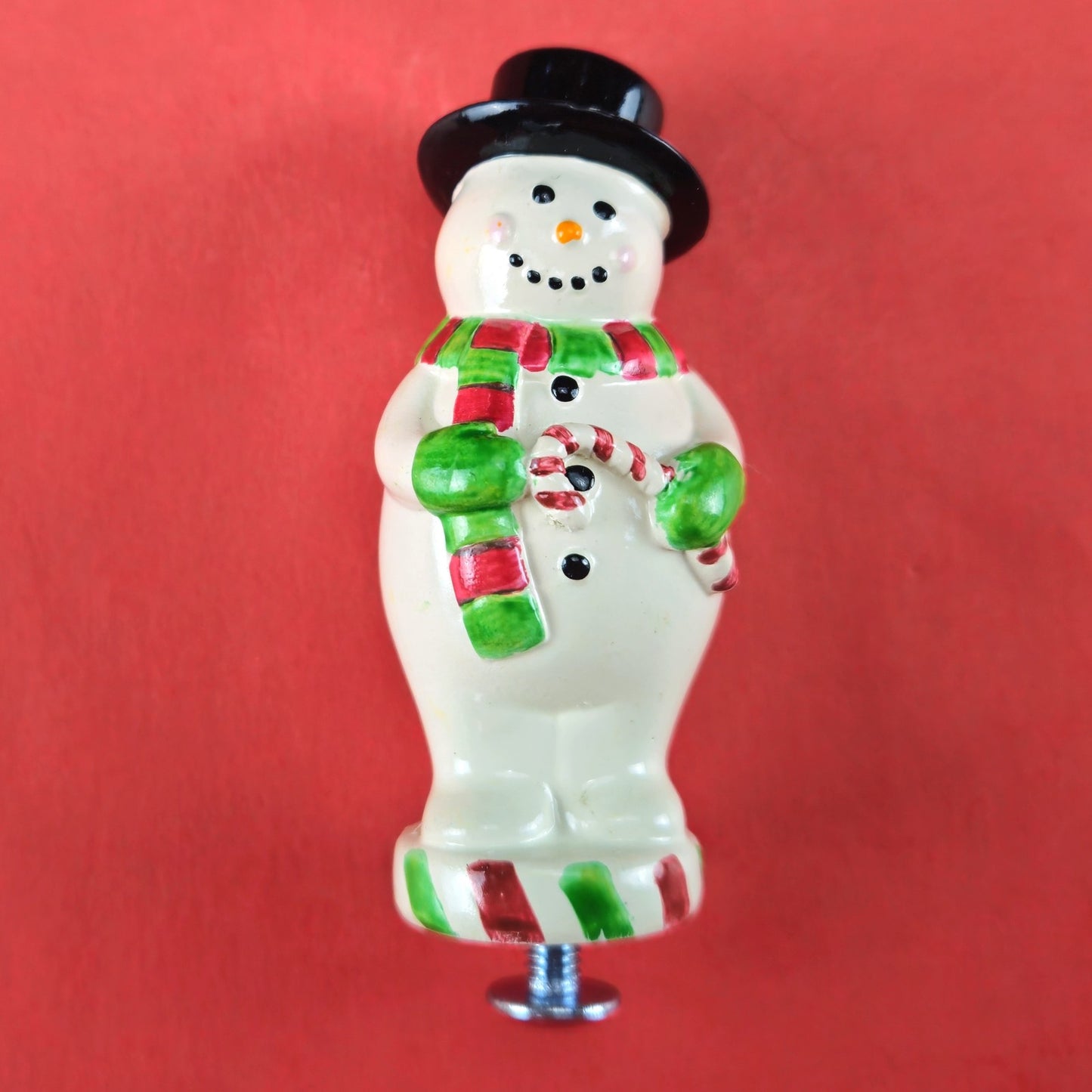 LONGABERGER BLUSTER SNOWMAN BASKET LID KNOB 50112 WITH BOX1