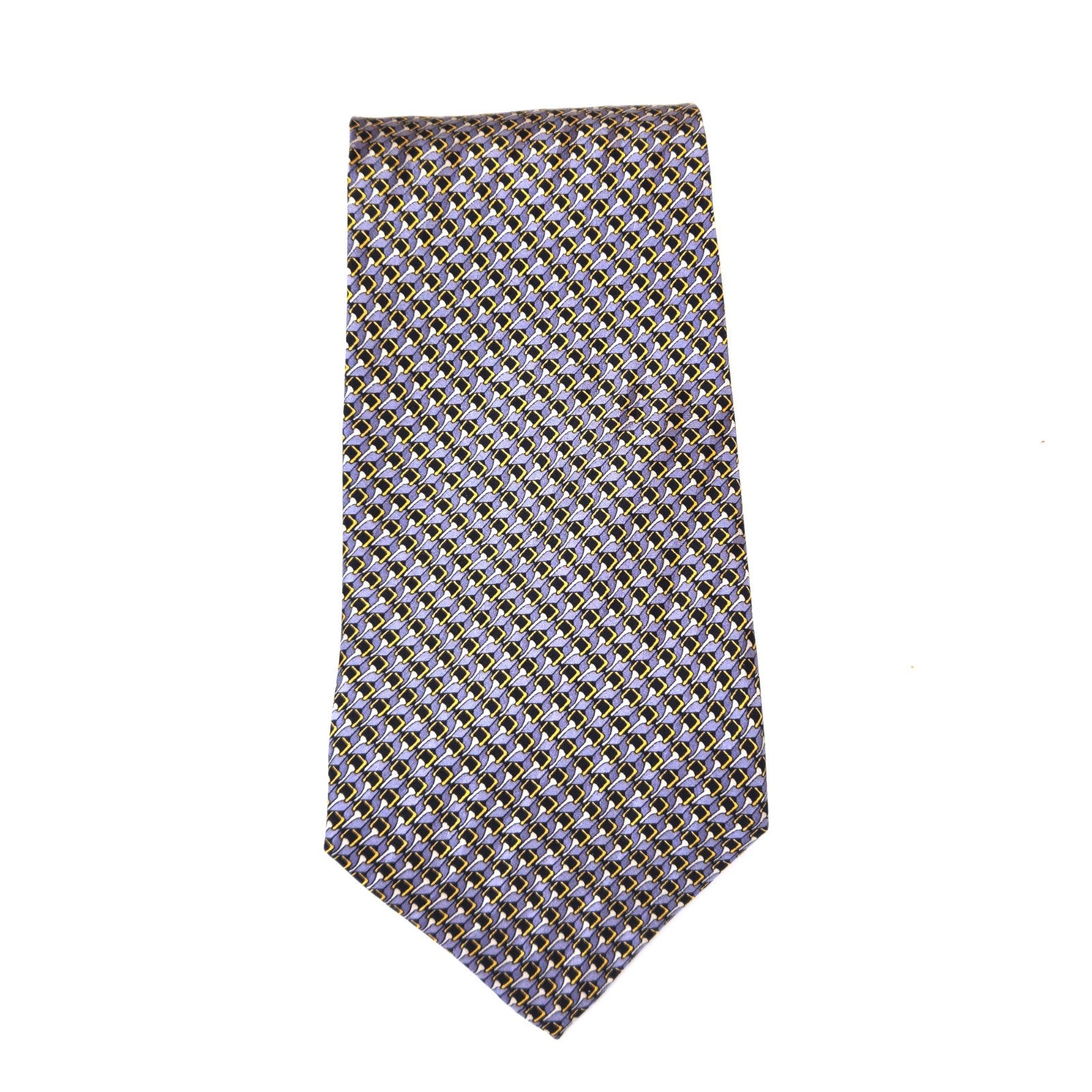 PREOWNED MAC-TY EUROPEAN MEN'S SILK TIE NECKTIE:  NEUTRAL GRAY BLACK ABSTRACT0