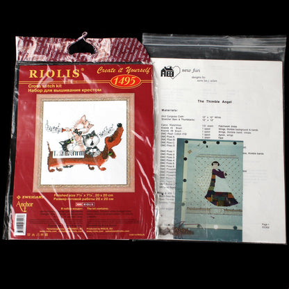 4 GOODY LOT NEEDLE WORK KITS/SG:  ANIMAL, BELT BUCKLE, THIMBLE ANGEL  BM1