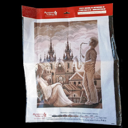 EMBROIDERY CROSS STITCH AIDA:  SERENADE RUSSIAN CATHEDRAL     BM1
