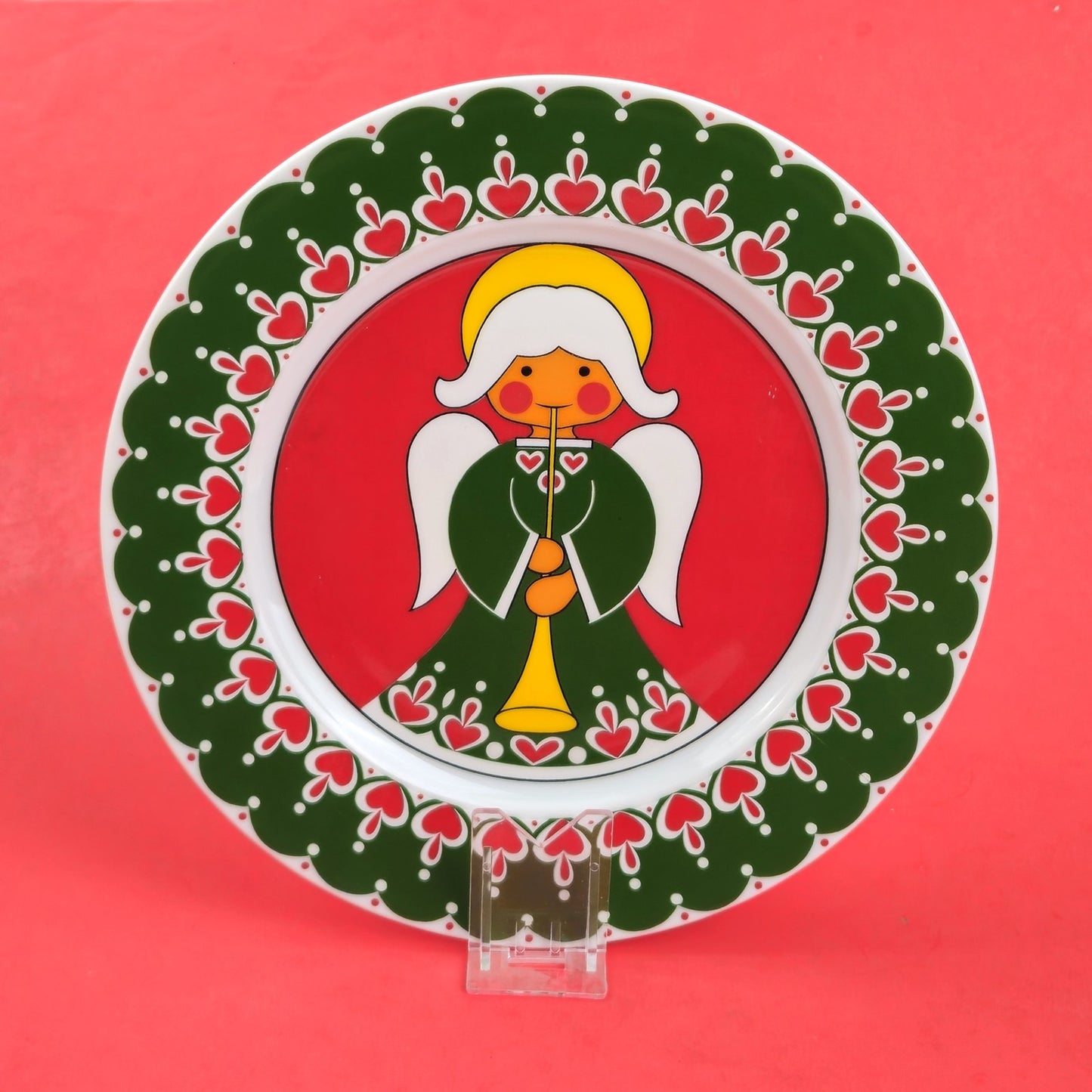 VINTAGE VOHENSTRAUSS BAVARIA JOHAN SELTMANN PLATE:  WHIMSICAL ANGEL0