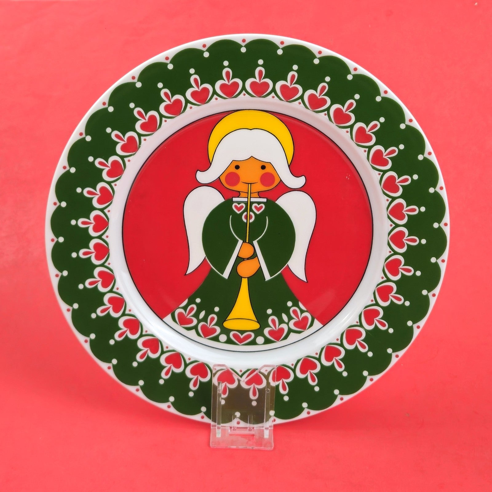 VINTAGE VOHENSTRAUSS BAVARIA JOHAN SELTMANN PLATE:  WHIMSICAL ANGEL0