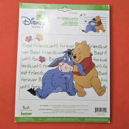 JANLYNN CROSS STITCH KIT:  WINNIE THE POOH, EEYORE BEST FRIENDS FOREVER    BM0